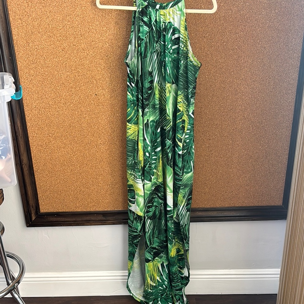 Tropical Green Maxi Dress